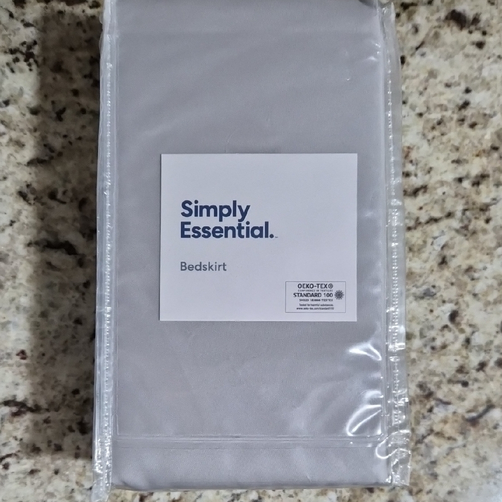 King/Mainstays Simply Essential Gray Bedskirt